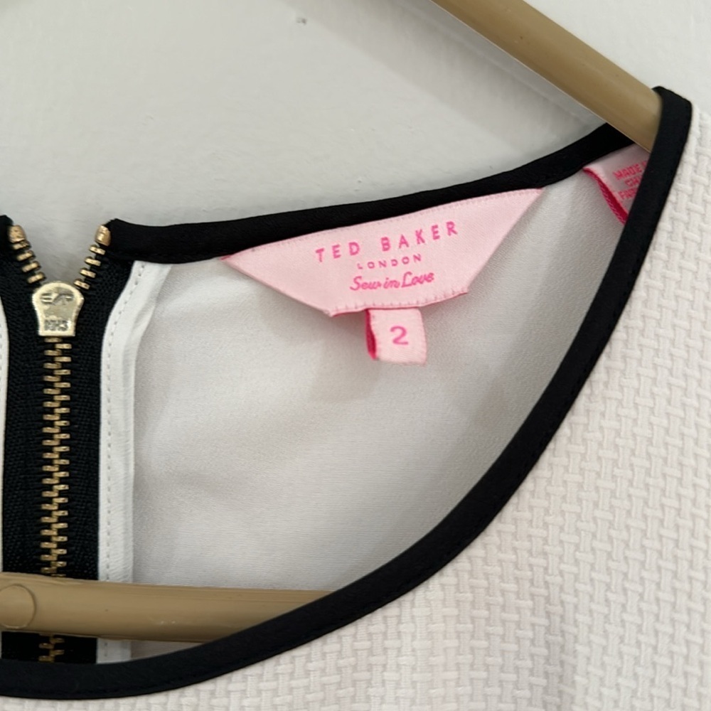 Ted baker heidy draped top black and white elastic waist jumpsuit - Picture 9 of 9